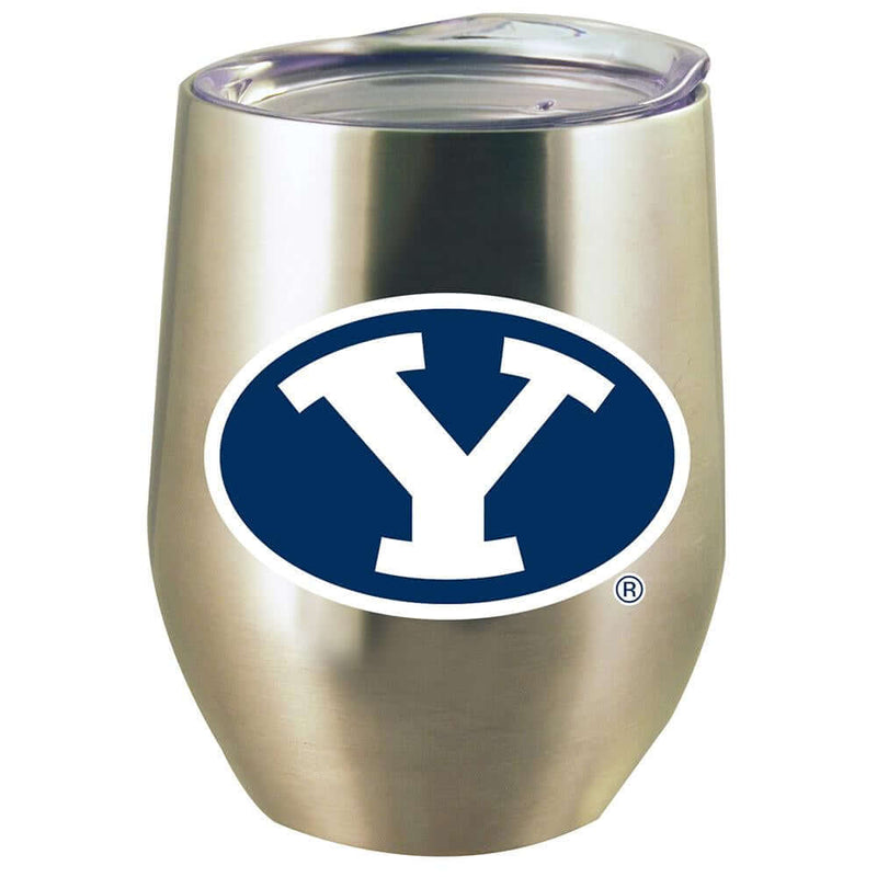 12oz Stainless Steel Stemless Tumbler w/Lid | Bringham Young Brigham Young Cougars, BYU, COL, CurrentProduct, Drinkware_category_All 888966961500 $15.76