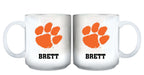 11oz White Personalized Ceramic Mug - Clemson Clemson Tigers, CLM, COL, CurrentProduct, Custom Drinkware, Drinkware_category_All, Gift Ideas, Personalization, Personalized_Personalized 194207464885 $20.11