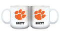 11oz White Personalized Ceramic Mug - Clemson Clemson Tigers, CLM, COL, CurrentProduct, Custom Drinkware, Drinkware_category_All, Gift Ideas, Personalization, Personalized_Personalized 194207464885 $20.11