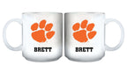 11oz White Personalized Ceramic Mug - Clemson Clemson Tigers, CLM, COL, CurrentProduct, Custom Drinkware, Drinkware_category_All, Gift Ideas, Personalization, Personalized_Personalized 194207464885 $20.11