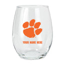 15oz Personalized Stemless Glass | Clemson Tigers