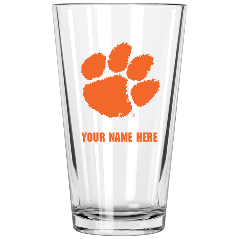17oz Personalized Pint Glass | Clemson Tigers