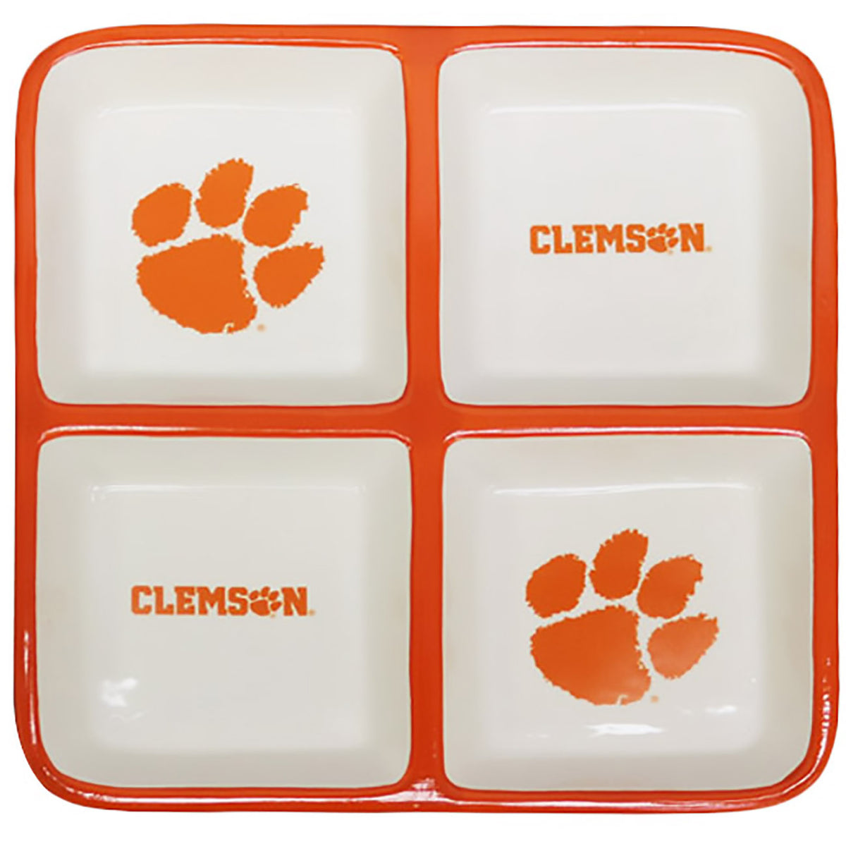 4 Section Square Tray | Clemson