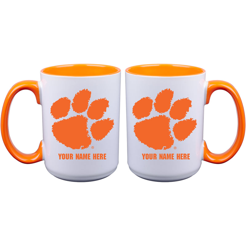 15oz Inner Color Personalized Ceramic Mug | Clemson Tigers 2790PER, Clemson Tigers, CLM, COL, CurrentProduct, Drinkware_category_All, Personalized_Personalized  $27.99