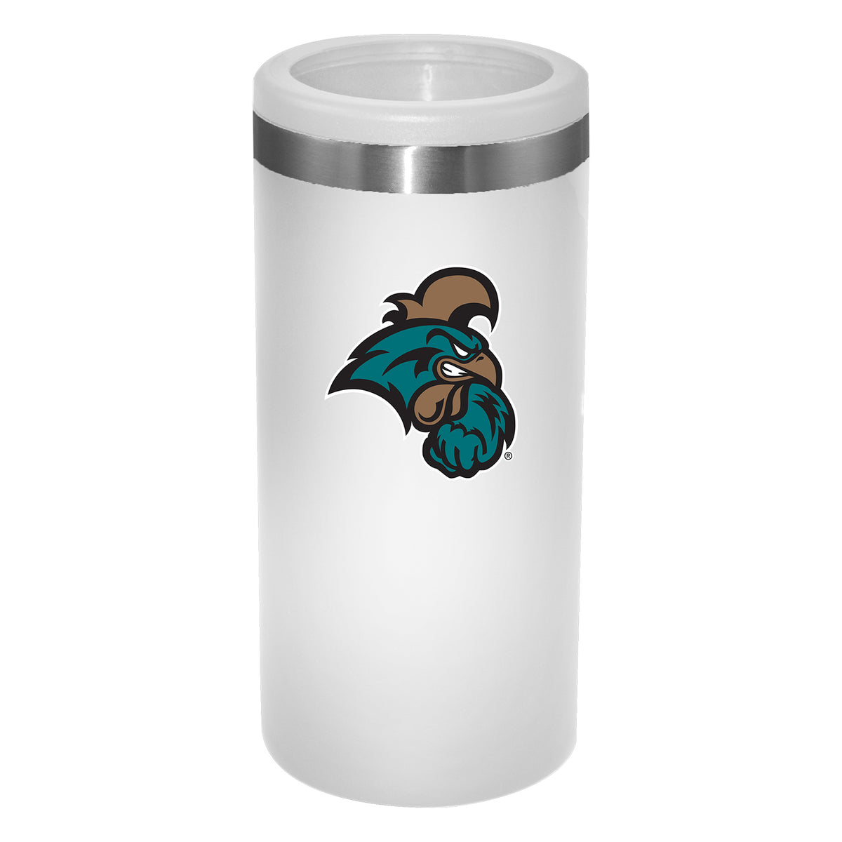 12oz White Slim Can Holder | Coastal Carolina Univ Chanticleers