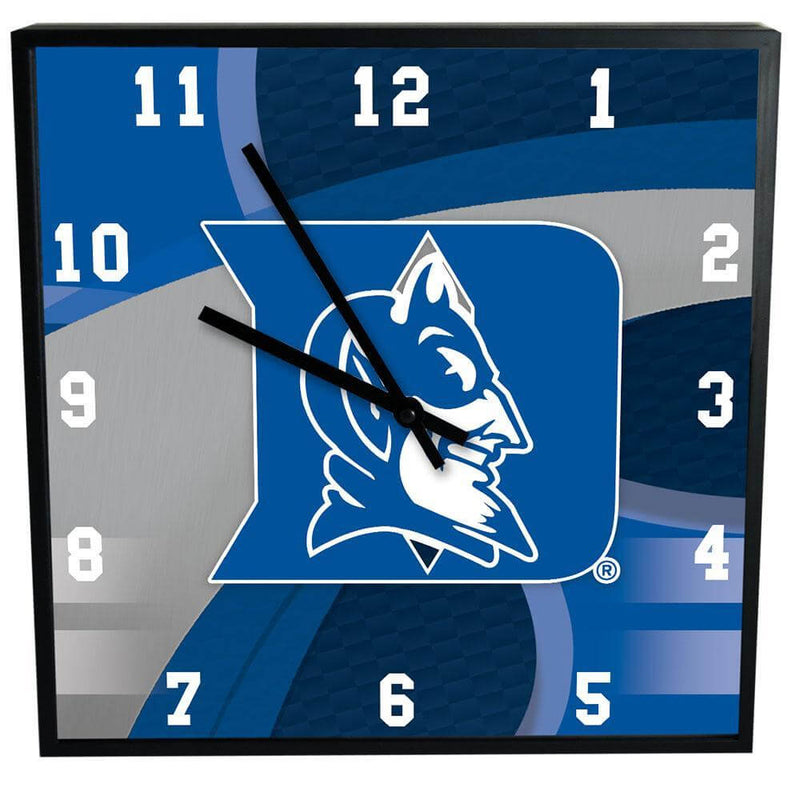 12 Inch Square Carbon Fiber Clock | Duke University COL, DUK, Duke Blue Devils, OldProduct 687746141046 $25