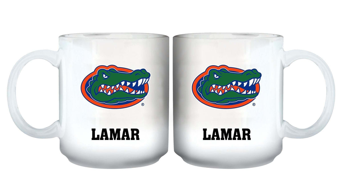 11oz White Personalized Ceramic Mug - Florida COL, CurrentProduct, Custom Drinkware, Drinkware_category_All, FL, Florida Gators, Gift Ideas, Personalization, Personalized_Personalized 194207464908 $20.11