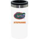 12oz Personalized White Stainless Steel Slim Can Holder | Florida Gators
