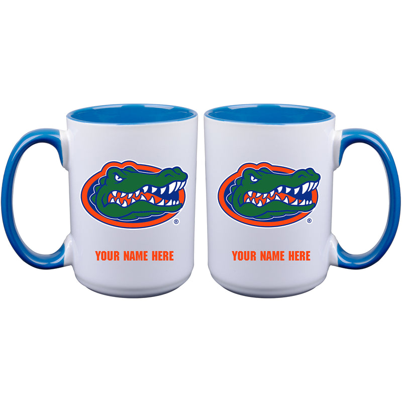 15oz Inner Color Personalized Ceramic Mug | Florida Gators 2790PER, COL, CurrentProduct, Drinkware_category_All, FL, Florida Gators, Personalized_Personalized  $27.99