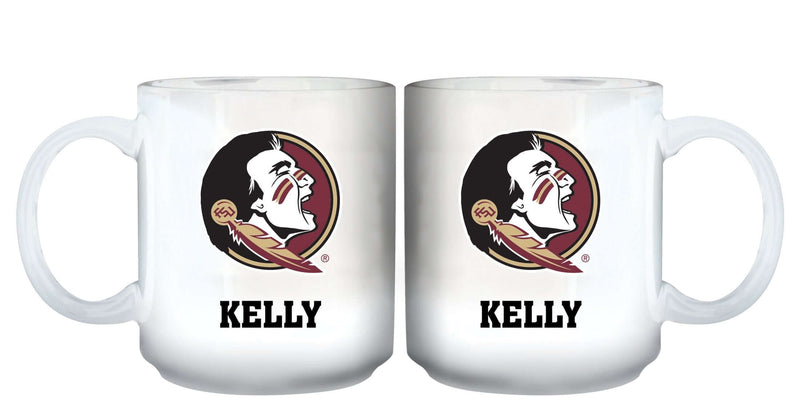 11oz White Personalized Ceramic Mug - Florida State COL, CurrentProduct, Custom Drinkware, Drinkware_category_All, Florida State Seminoles, FSU, Gift Ideas, Personalization, Personalized_Personalized 194207464915 $20.11