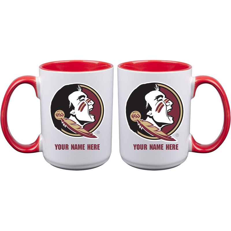 15oz Inner Color Personalized Ceramic Mug | Florida State Seminoles 2790PER, COL, CurrentProduct, Drinkware_category_All, Florida State Seminoles, FSU, Personalized_Personalized  $27.99