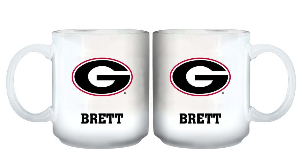 11oz White Personalized Ceramic Mug - Georgia COL, CurrentProduct, Custom Drinkware, Drinkware_category_All, GA, Georgia Bulldogs, Gift Ideas, Personalization, Personalized_Personalized 194207464922 $20.11