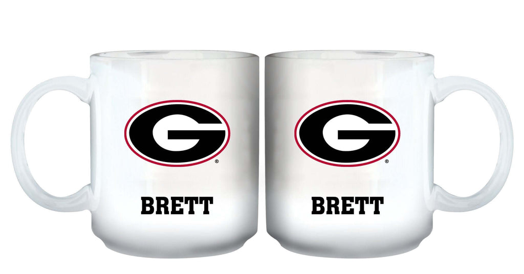 11oz White Personalized Ceramic Mug - Georgia COL, CurrentProduct, Custom Drinkware, Drinkware_category_All, GA, Georgia Bulldogs, Gift Ideas, Personalization, Personalized_Personalized 194207464922 $20.11
