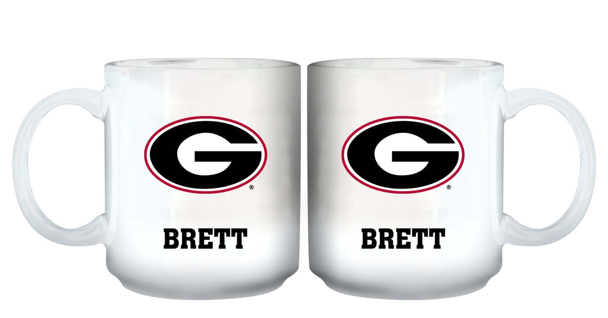 11oz White Personalized Ceramic Mug - Georgia COL, CurrentProduct, Custom Drinkware, Drinkware_category_All, GA, Georgia Bulldogs, Gift Ideas, Personalization, Personalized_Personalized 194207464922 $20.11