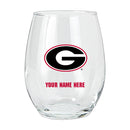 15oz Personalized Stemless Glass | Georgia Bulldogs