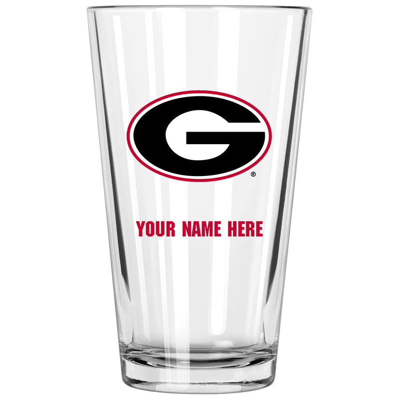 17oz Personalized Pint Glass | Georgia Bulldogs