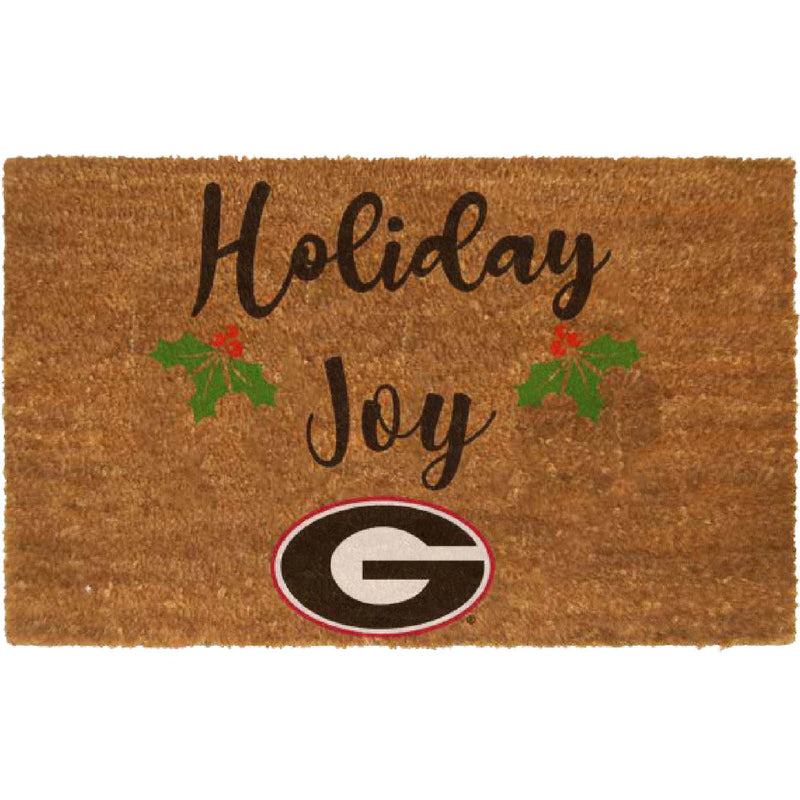 Holiday Colored logo Door Mat | Georgia Bulldogs