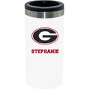 12oz Personalized White Stainless Steel Slim Can Holder | Georgia Bulldogs