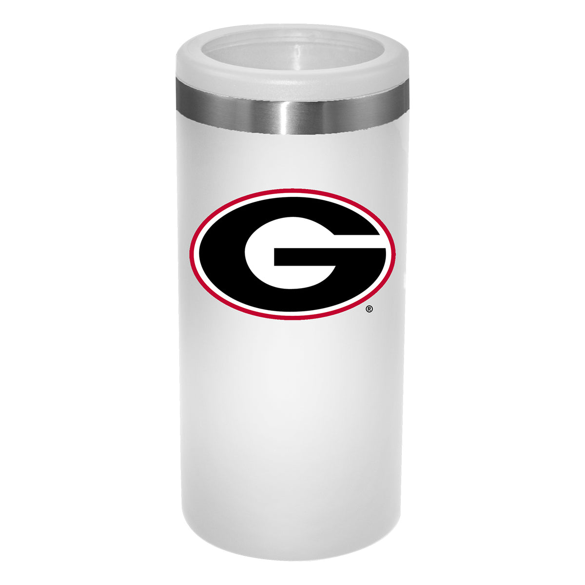 12oz White Slim Can Holder | Georgia Bulldogs