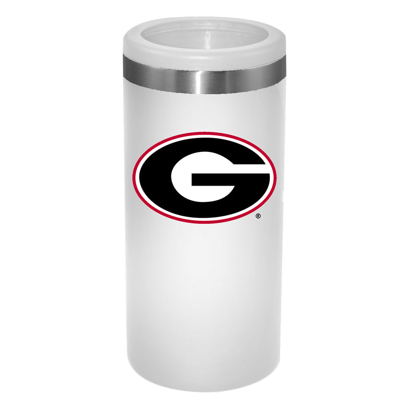 12oz White Slim Can Holder | Georgia Bulldogs