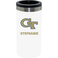 12oz Personalized White Stainless Steel Slim Can Holder | Georgia Tech Yellow Jackets