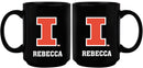 15oz Black Personalized Ceramic Mug | Illinois Fighting Illini COL, CurrentProduct, Drinkware_category_All, Engraved, ILL, Illinois Fighting Illini, Personalized_Personalized 194207505205 $21.86