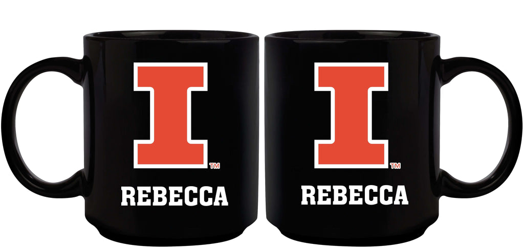 11oz Black Personalized Ceramic Mug | Illinois Fighting Illini COL, CurrentProduct, Custom Drinkware, Drinkware_category_All, Gift Ideas, ILL, Illinois Fighting Illini, Personalization, Personalized_Personalized 194207389102 $20.11