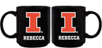 11oz Black Personalized Ceramic Mug | Illinois Fighting Illini COL, CurrentProduct, Custom Drinkware, Drinkware_category_All, Gift Ideas, ILL, Illinois Fighting Illini, Personalization, Personalized_Personalized 194207389102 $20.11