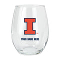 15oz Personalized Stemless Glass | Illinois Fighting Illini