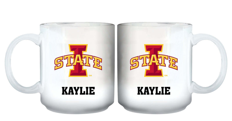 11oz White Personalized Ceramic Mug - Iowa State COL, CurrentProduct, Custom Drinkware, Drinkware_category_All, Gift Ideas, Iowa State Cyclones, IWS, Personalization, Personalized_Personalized 194207464977 $20.11