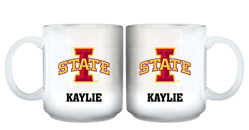 11oz White Personalized Ceramic Mug - Iowa State COL, CurrentProduct, Custom Drinkware, Drinkware_category_All, Gift Ideas, Iowa State Cyclones, IWS, Personalization, Personalized_Personalized 194207464977 $20.11