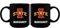 11oz Black Personalized Ceramic Mug - Iowa State COL, CurrentProduct, Custom Drinkware, Drinkware_category_All, Gift Ideas, Iowa State Cyclones, IWS, Personalization, Personalized_Personalized 194207388976 $20.11