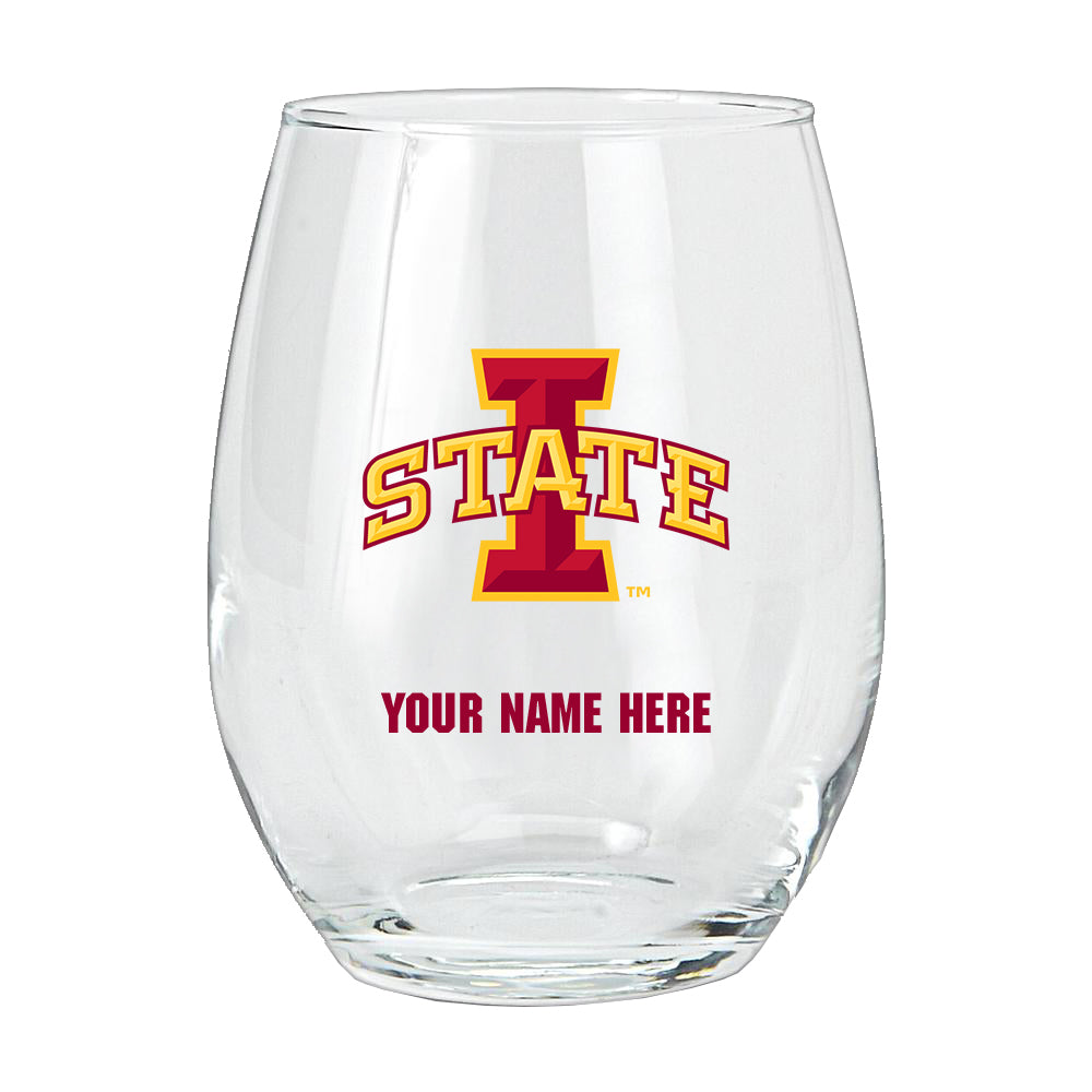 15oz Personalized Stemless Glass | Iowa State Cyclones
