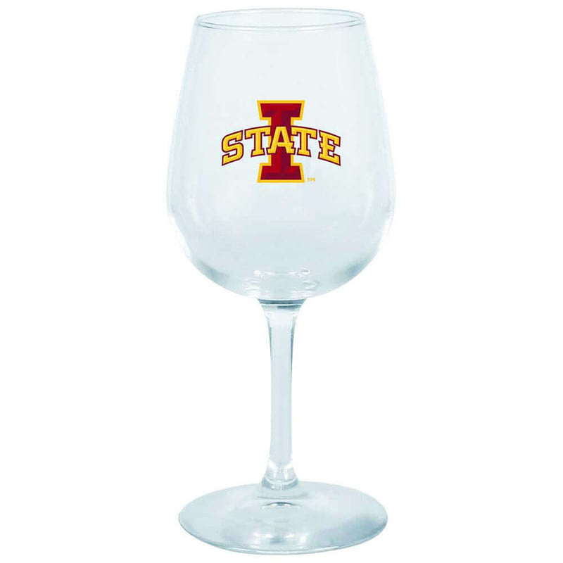 12.75oz PDot Wine Glass IA St COL, Holiday_category_All, Iowa State Cyclones, IWS, OldProduct 888966687103 $13