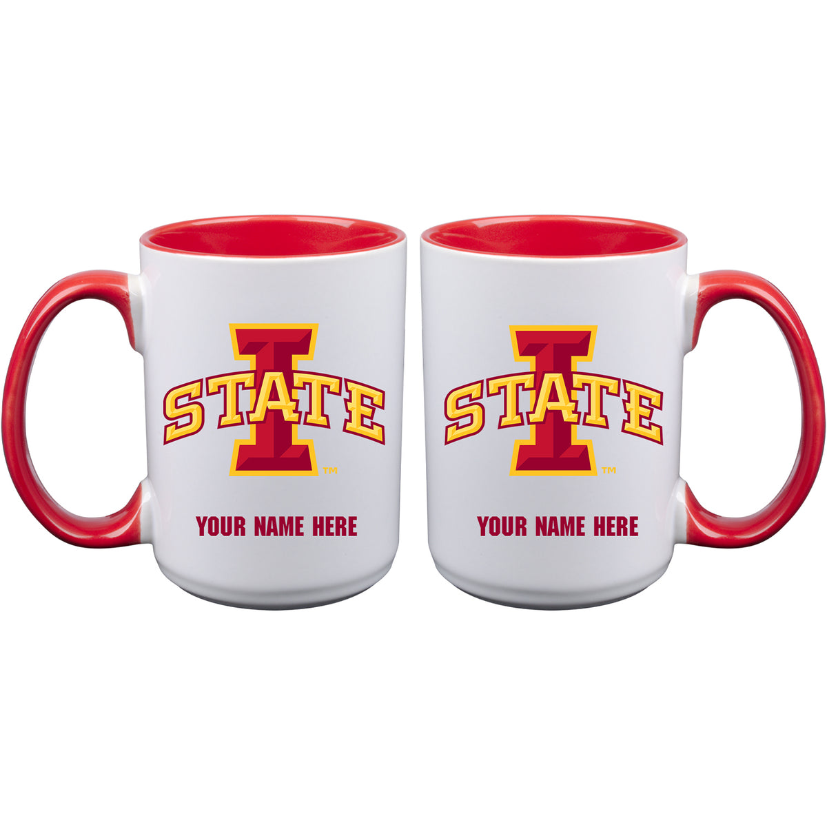 15oz Inner Color Personalized Ceramic Mug | Iowa State Cyclones 2790PER, COL, CurrentProduct, Drinkware_category_All, Iowa State Cyclones, IWS, Personalized_Personalized  $27.99