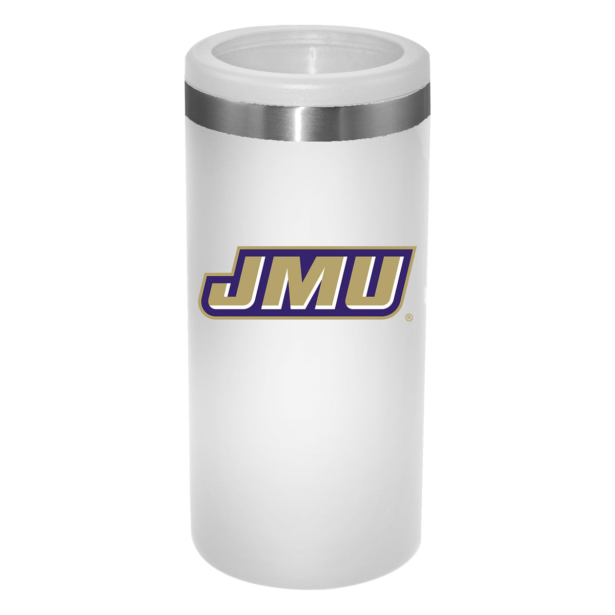 12oz White Slim Can Holder | James Madison Dukes