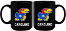 15oz Black Personalized Ceramic Mug | Kansas Jayhawks COL, CurrentProduct, Drinkware_category_All, Engraved, KAN, Kansas Jayhawks, Personalized_Personalized 194207505243 $21.86