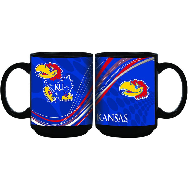 15oz Dynamic Style Black Mug | Kansas University COL, CurrentProduct, Drinkware_category_All, KAN, Kansas Jayhawks 888966971493 $15.49