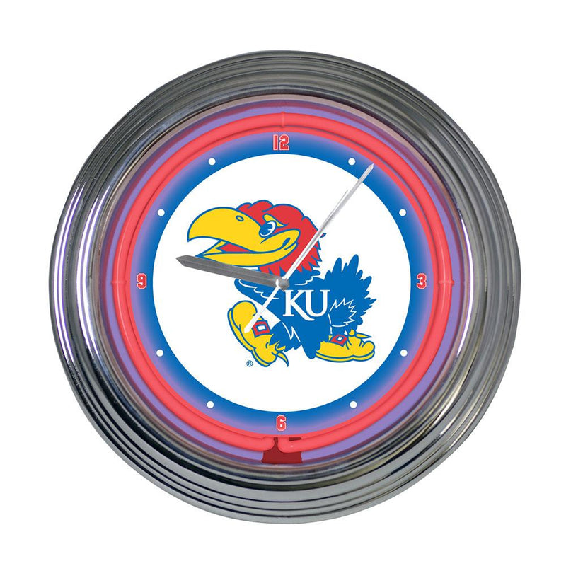 15in Neon Clock | Kansas Jayhawks COL, CurrentProduct, Home & Office_category_All, KAN, Kansas Jayhawks 687746458779 $87.99