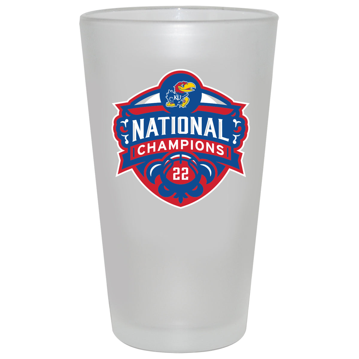 17oz Frosted Mixing Glass | Kansas Jayhawks Men's Basketball National Champions 2022