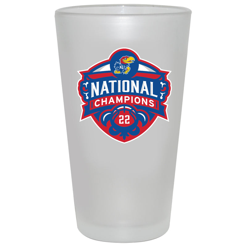 17oz Frosted Mixing Glass | Kansas Jayhawks Men's Basketball National Champions 2022