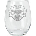 15oz Etched Stemless Wine Glass | Kansas Jayhawks Men's Basketball National Champions 2022
