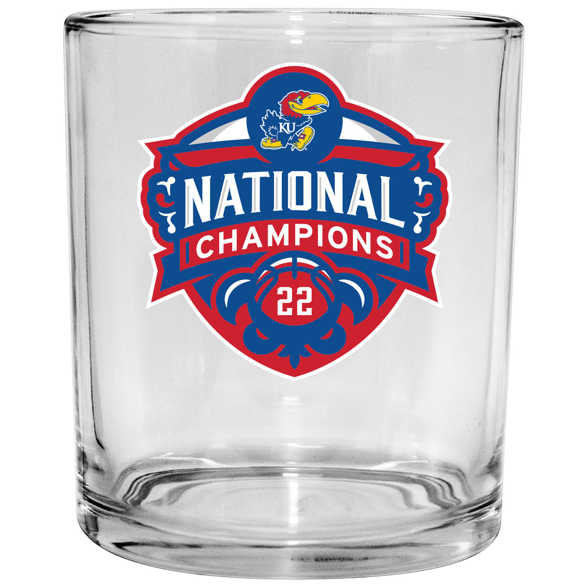 15oz Old-Fashioned Glass | Kansas Jayhawks Men's Basketball National Champions 2022