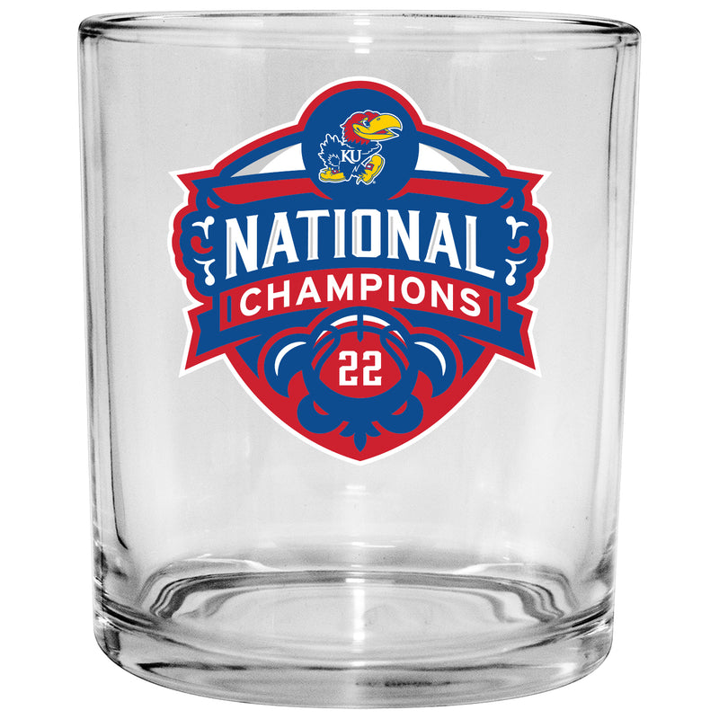 15oz Old-Fashioned Glass | Kansas Jayhawks Men's Basketball National Champions 2022