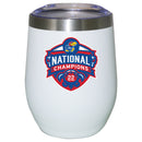 12oz White Stainless Steel Stemless Tumbler | Kansas Jayhawks Men's Basketball National Champions 2022
