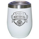 12oz White Etched Stainless Steel Stemless Tumbler | Kansas Jayhawks Men's Basketball National Champions 2022