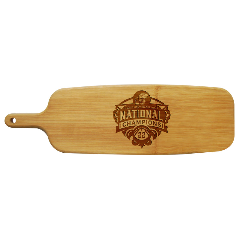 Bamboo Paddle Cutting and Serving Board | Kansas Jayhawks Men's Basketball National Champions 2022
