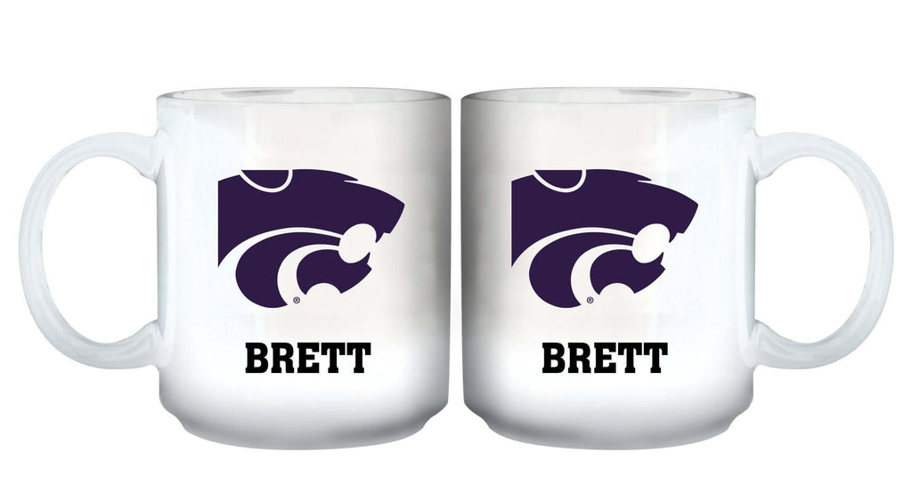 11oz White Personalized Ceramic Mug - Kansas State COL, CurrentProduct, Custom Drinkware, Drinkware_category_All, Gift Ideas, Kansas State Wildcats, KAS, Personalization, Personalized_Personalized 194207464991 $20.11