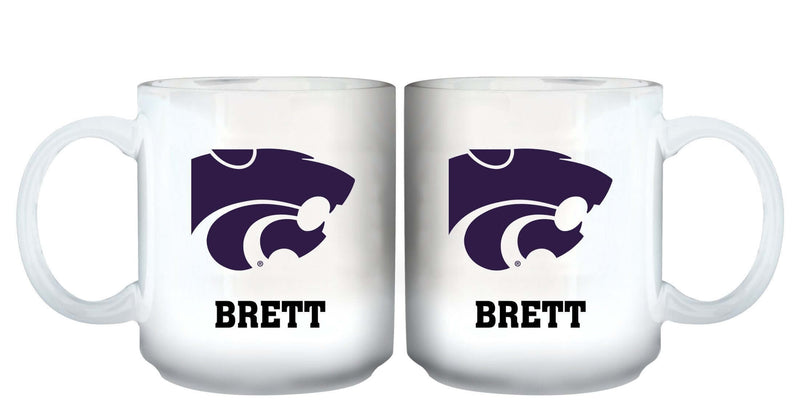 11oz White Personalized Ceramic Mug - Kansas State COL, CurrentProduct, Custom Drinkware, Drinkware_category_All, Gift Ideas, Kansas State Wildcats, KAS, Personalization, Personalized_Personalized 194207464991 $20.11
