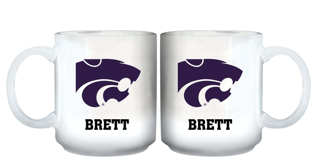 11oz White Personalized Ceramic Mug - Kansas State COL, CurrentProduct, Custom Drinkware, Drinkware_category_All, Gift Ideas, Kansas State Wildcats, KAS, Personalization, Personalized_Personalized 194207464991 $20.11